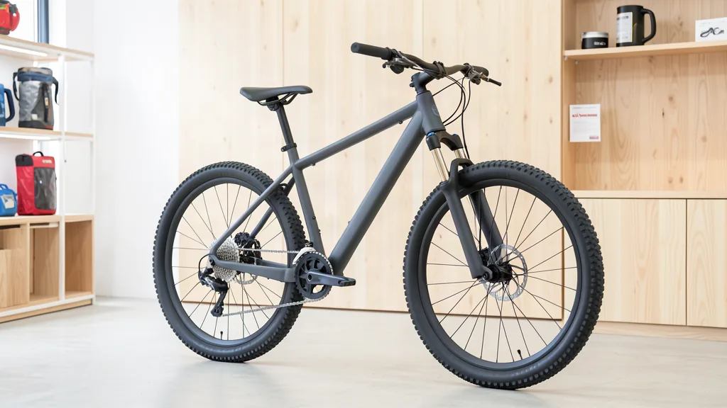 sportelo POS-Terminal – Mountainbike ohne Schriftzüge zur Übergabe im modernen Verleihshop