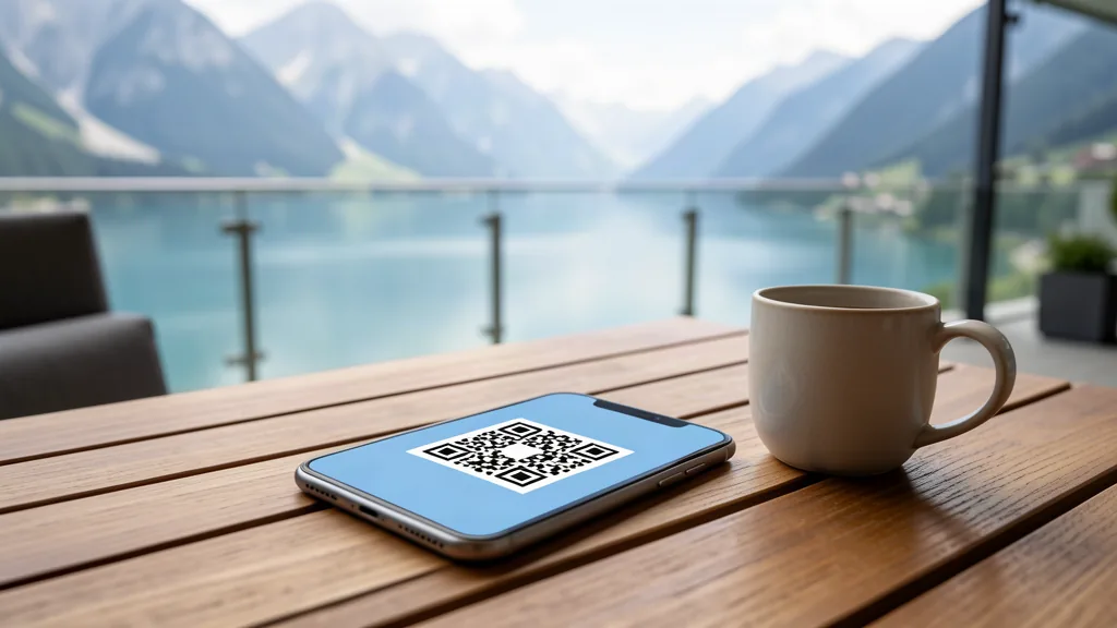 sportelo Digitale Kurskarte – Kursteilnehmer blickt auf Smartphone auf einem Holzsteg am See
