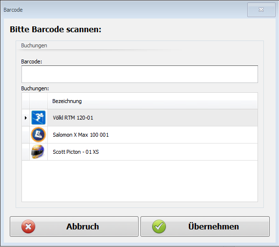 sportelo Barcode-Schnellerfassung – Mietartikel per Scan sekundenschnell zuweisen